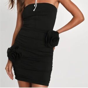 Lulu's Chic Black Strapless Dress